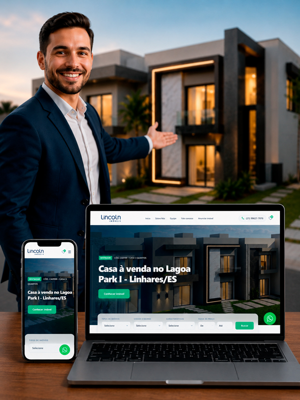 Case Lincoln Imóveis: site imobiliário com CRM feito pela Lins Web